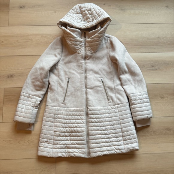 Soia & Kyo Avery Mixed Media Quilted Jacket Large Cream - Picture 2 of 10